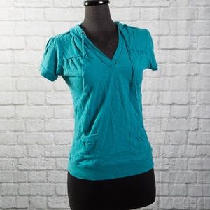 Maurices Teal Hooded Top. Size M